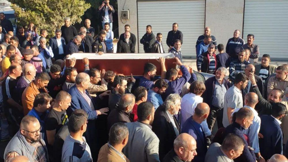 The funeral of the Jordanian artist Ashraf Talhat after his return from Egypt